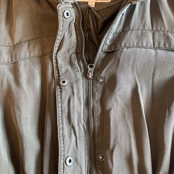 GH Bass Co Utility Military Jacket Women’s L Army Green Full Zip Snap Chore READ - Picture 9 of 16